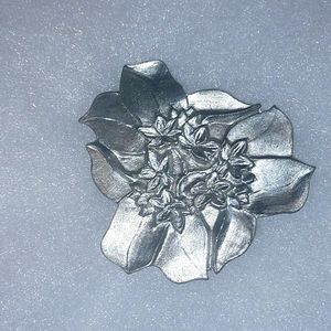 Pewter Floral Brooch~By Amos